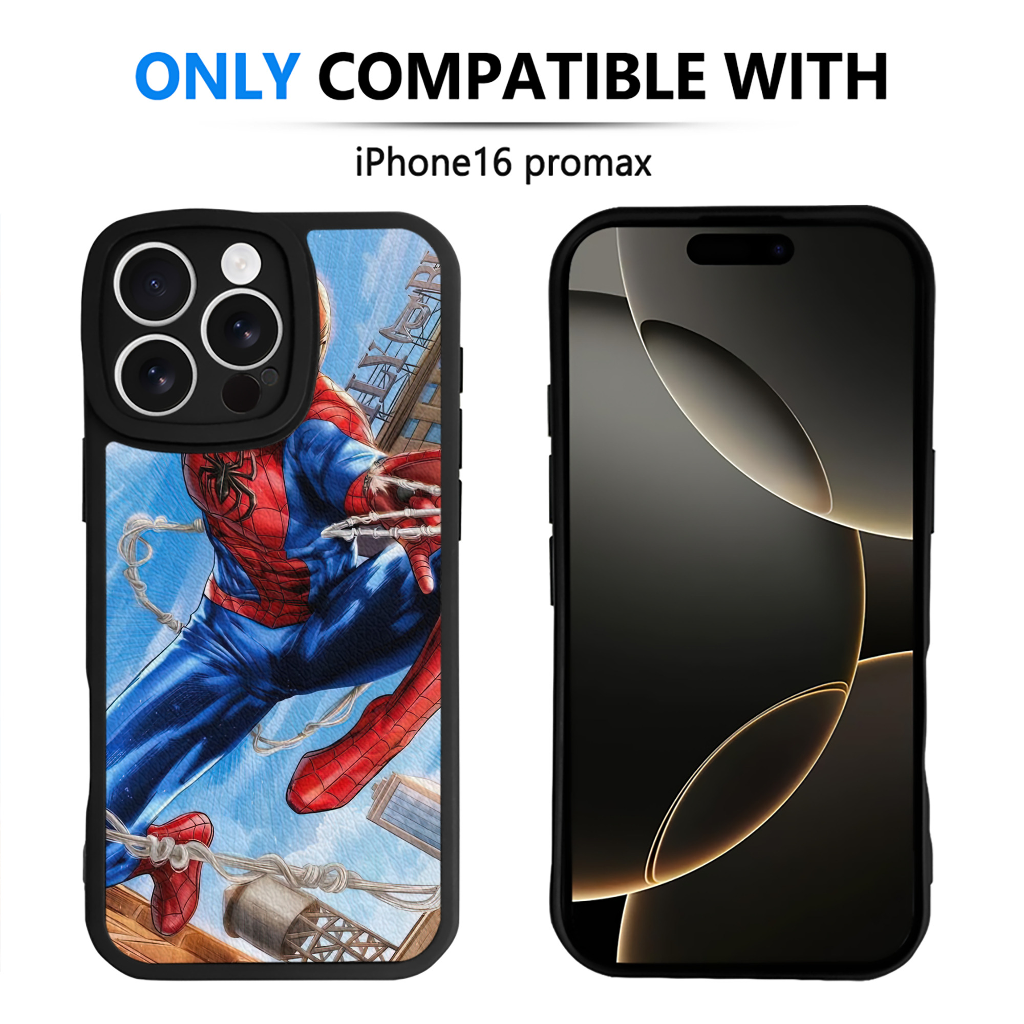 （画像用） Spider Man スパイダーマン 【iPhone 16シリーズ対応】シリコンスマホケース（レザー調） 材質：シリコン